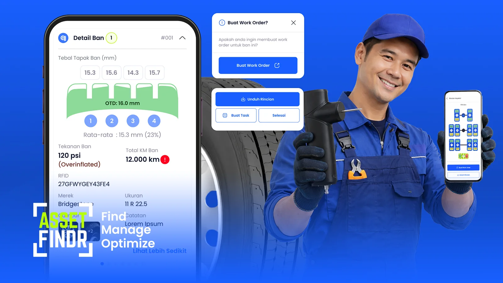 Alat Ukur Tekanan Angin Ban Multifungsi dari AssetFindr